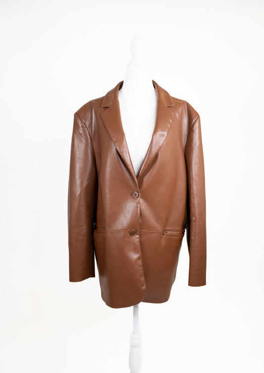 Faux Leather Blazer