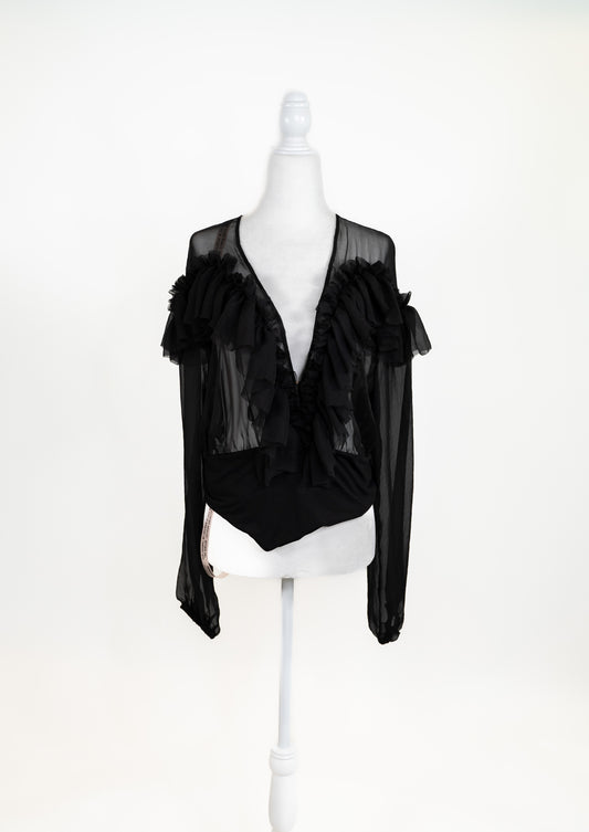 Black Mesh Long Sleeve