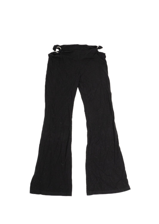 Black Stretch Pants with Cutout